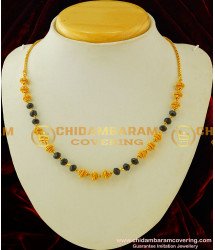SHN018 - Latest Gold Design Black Crystal and Designer Gold Beads Chain Buy Online