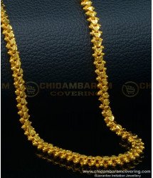 SHN095 - 18 Inches Heart Design One Gram Gold Short Chain Designs for Female