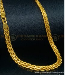 SHN097 - 18 Inch One Gram Gold Plated Short Link Chain Boys Chain Design Online 