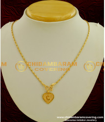 SCHN073 - Gold Plated Alphabet ‘C’ Letter Pendant with Chain for Boys and Girls