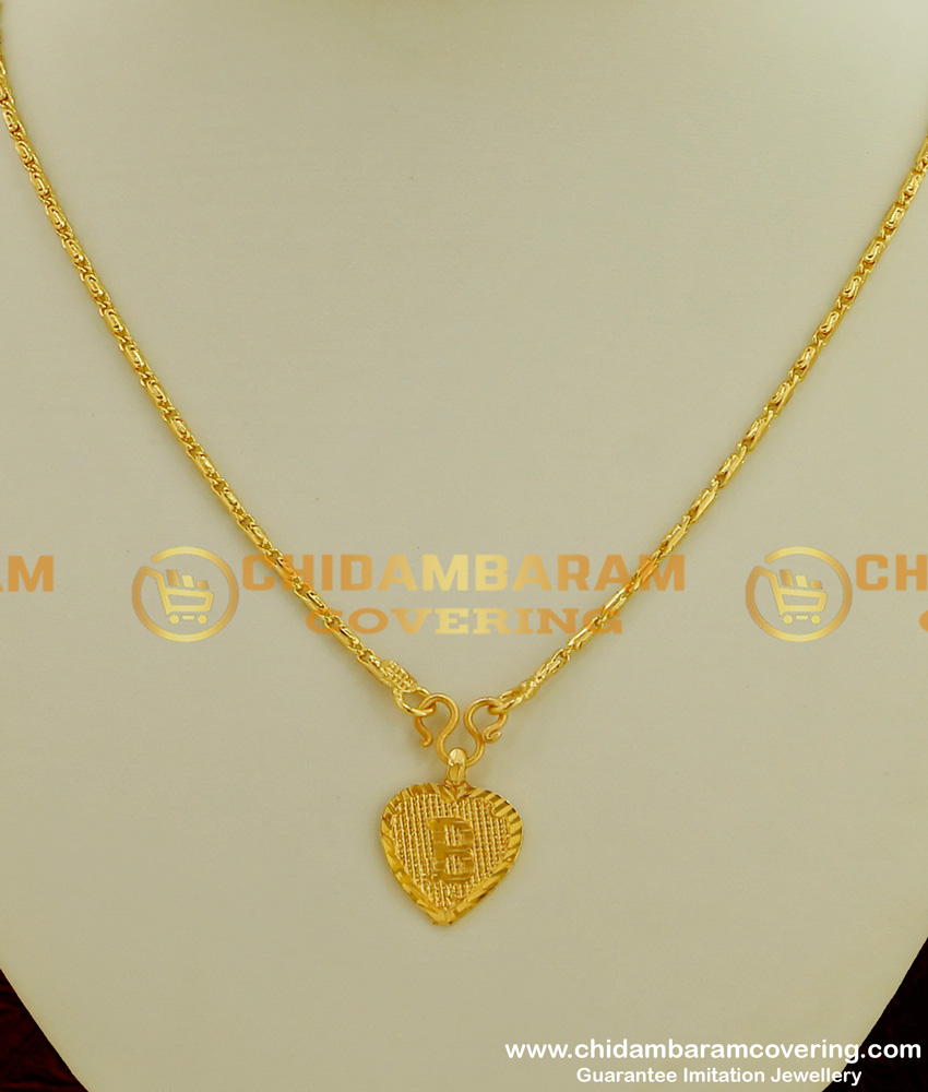 SCHN074 - Gold Plated Alphabet ‘B’ Letter Pendant with Chain for Boys and Girls