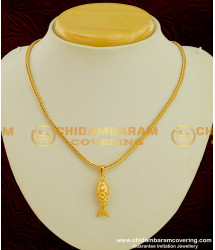SCHN076 - Most Popular Gold Fish Pendant with Solid Matching Short Chain Online