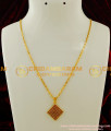 SCHN125 - Trendy Ruby Stone Gold Plated Pendant Design with Chain for Women
