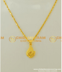 SCHN167 - 18 Inches Chain with Unique Plain Gold Casting Pendant Imitation Jewellery 