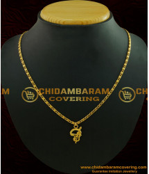 SCHN187 - Best Quality Daily Wear Gold Tamil Om Pendant Designs with Short Chain Gold Plated Jewellery 