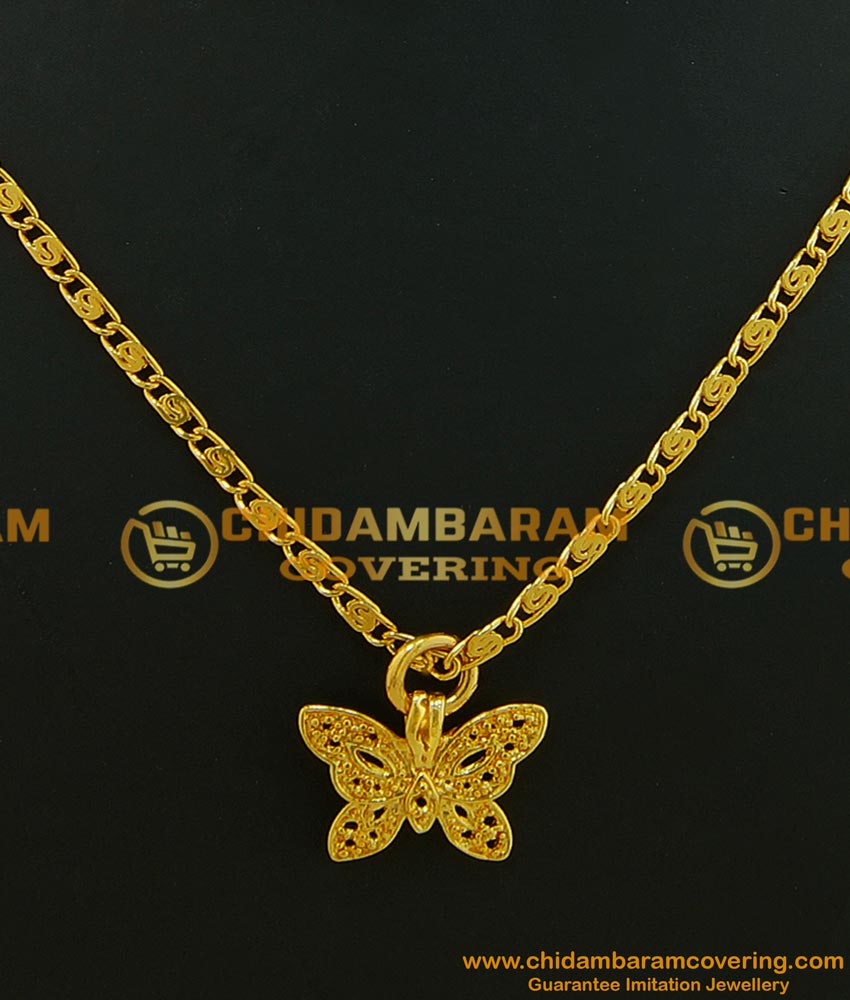 SCHN193 - Unique Butterfly Pendant with Short Chain Micro Gold Plated Jewellery Online