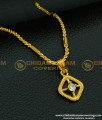 SCHN199 - White Stone Pendant Design Daily Wear Dollar Chain For Ladies Gold Covering Jewelry Online