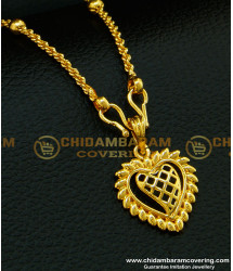 SCHN207 - Trendy Gold Heart Design Fashionable Pendant with Chain for Girls