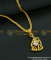 SCHN210 - One Gram Gold American Diamond Modern Gold Pendant Designs for Female 