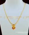 SCHN239 - Elegant Ruby Stone Gold Covering Lord Ganesh Dollar Chain Designs Imitation Jewellery Online 