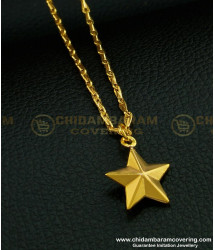 SCHN271 - One Gram Gold Cute Small Size Star Dollar Chain Daily Wear Collections