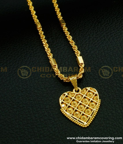 SCHN273 - 18 Inches Chain with Unique Designer Heart Pendant Chain for Teenage Girls 