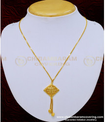 SCHN279 - 1 Gram Gold Simple Gold Design 18 Inches Short Dollar Chain Buy Online