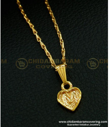SCHN292 - One Gram Gold Short Chain With ‘M’ Letter Pendant Buy Online