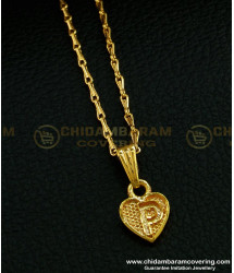 SCHN293 - One Gram Gold Short Chain With ‘P’ Letter Pendant Buy Online