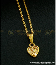 SCHN295 - One Gram Gold Short Chain With ‘J’ Letter Locket Dollar Chain Online