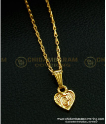 SCHN297 - One Gram Gold Heart Shape ‘G’ Letter Dollar Chain Online