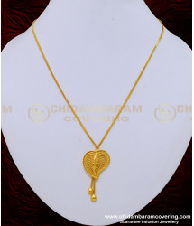 SCHN302 - Attractive Leaf Design One Gram Gold Plated Short Chain for Ladies 