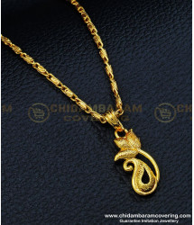 SCHN318 - Latest Ladies Pendant Glitter Shade Party Wear Mango Design Gold Plated Dollar Chain 