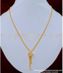 SCHN342 - New Gold Design White Stone Star Pendant Chain Buy Online 