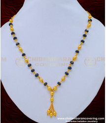 SCHN344 - Modern Short Black Beads with Gold Beads Chain for Women 