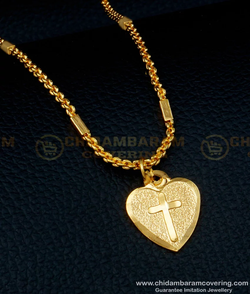 Buy South Indian Imitation Jewellery Short Chain with Gold Cross ...
