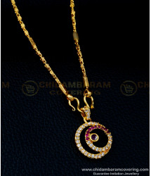 SCHN358 - Latest Collection Gold Design First Quality Gold Plated Stone Pendant Chain Online