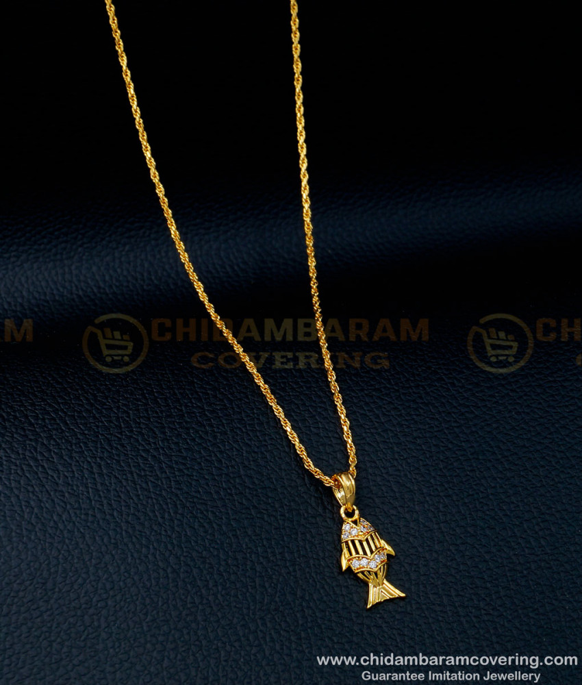 fish pendant, fish dollar, fish pendant chain, fish dollar chain, fish locket, one gram gold jewellery, 