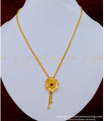 SCHN389 - Modern Flower Design Latest Gold Pendant Necklace Design for Female 