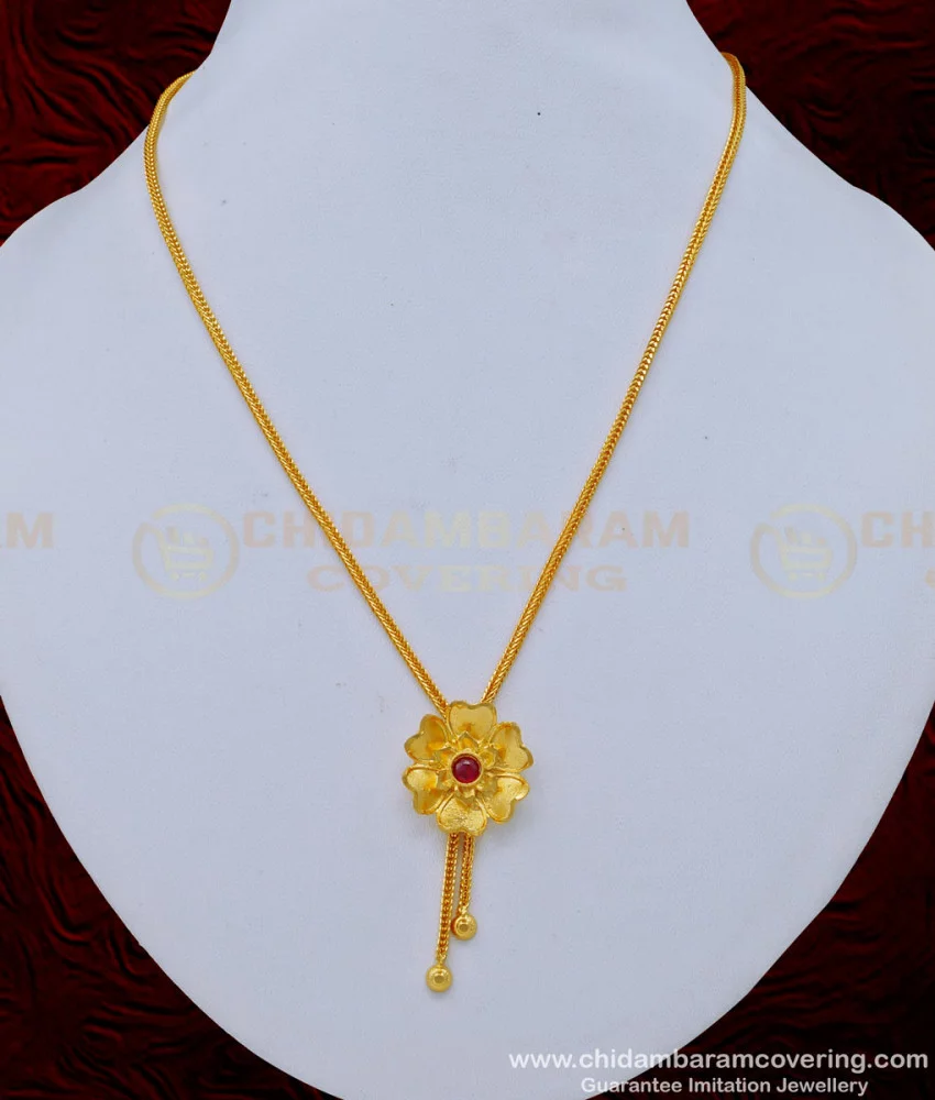 Buy Modern Flower Design Latest Gold Pendant Necklace Design for ...
