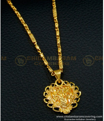 SCHN394 - Traditional Heart Design Locket Chain Gold Plated Pendant for Daily Use