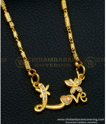 SCHN399 - Elegant One Gram Gold Love Symbol Locket Chains Love Pendant for Girlfriend