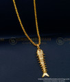 Trendy Very Big Gold Fish Pendant with Small Chain for Men 