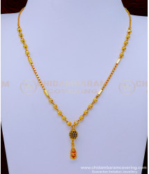 SCHN438 - Elegant 1 Gram Gold Short Chains with Pendants for Ladies