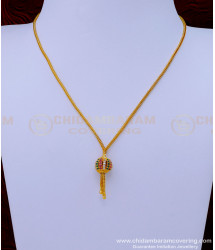 SCHN440 - Gold Plated Girls Short Chain with Stone Pendant Designs