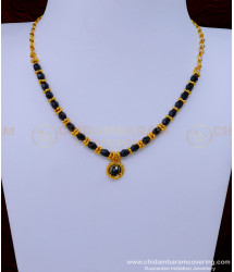 SCHN442 - Trendy Black Crystal Beads 1 Gram Gold Plated Chain Online