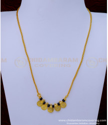SCHN450 - 1 Gram Gold Plated Short Chain with Lakshmi Pendant Designs