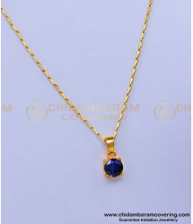 SCHN453 - Simple Daily Use Small Chain with Single Big Stone Pendant 