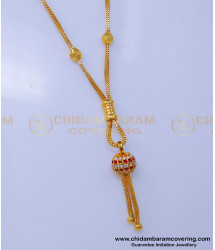 SCHN487 - Gold Model Shiny Short Chain Necklace Pendant Design