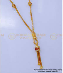 SCHN489 - Real Gold Design Stone Balls with Chain for Women