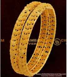 BNG049 - 2.10 Size Grand Look Double Side Leaf Design High Quality Bangles Gold Plated Jewellery Online