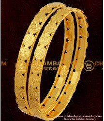 BNG052 - 2.8 Size South Indian Style Traditional Gold Plated Lakshmi Coin Kasu Bangles Online Shopping 