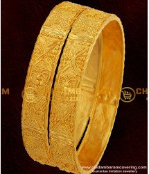 BNG054 - 2.8 Size Beautiful Broad Flower Bangles South Indian Guarantee Jewelry Online