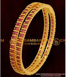 BNG059 - 2.8 Size Semi Precious Full Ruby Stone Bangles For Women 