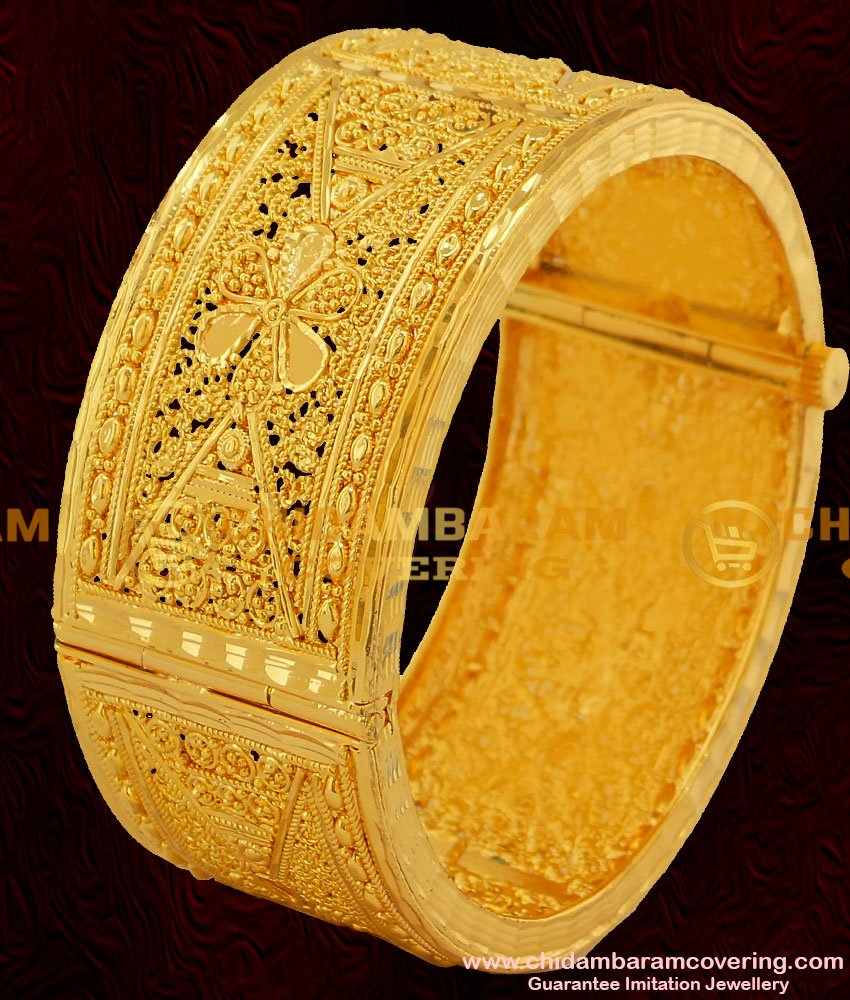 BNG064 - 2.4 Size Bridal Designer Kada Bangles 1 Gram Guarantee Bangles For Women