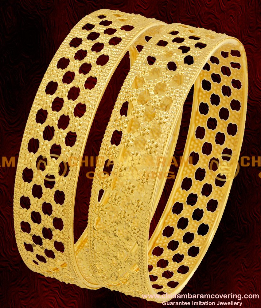 BNG066 - 2.8 Size Beautiful Gold Inspired Light Weight Latest Bangle Design Online 