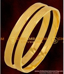 BNG074 - 2.4 Size Gold Plated Daily Wear Machine Cut Bangles South Indian Guarantee Jewelry Online