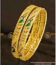 BNG078 - 2.6 Size High Quality Peacock Design Enamel Bangles for Women