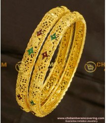 BNG079 - 2.6 Size Calcutta Bangles Design 1 Gram Gold Plated Jewelry
