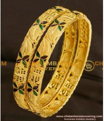 BNG080 - 2.6 Size Colourful Floral Enamel Design Calcutta Bangles Design Collection for Wedding